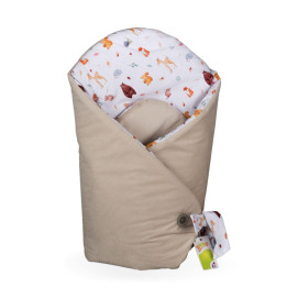 Cotton swaddling wrap XKKO LUX with coconut insert - Wild Forest