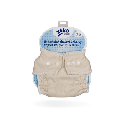 Organic cotton fitted diaper XKKO Organic - Natural Size XS